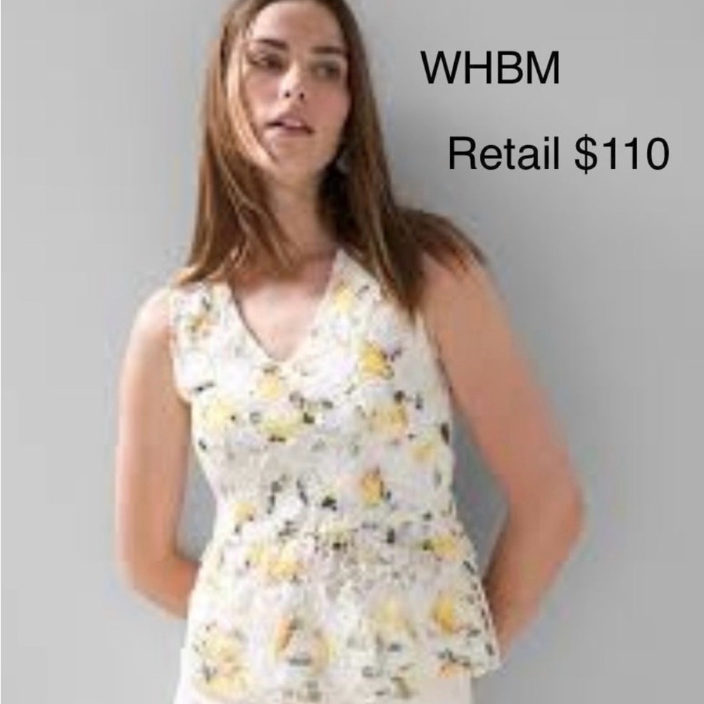 NWT - WHBM - Women’s Lemon Peplum Top